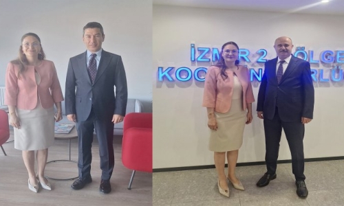 BOZKURT, HALKBANK 2. BÖLGE KOORDİNATÖRÜ ERDOĞAN'I VE ZİRAAT BANKASI KONAK BÖLGE BAŞKANI AKDAĞ'I ZİYARET ETTİ